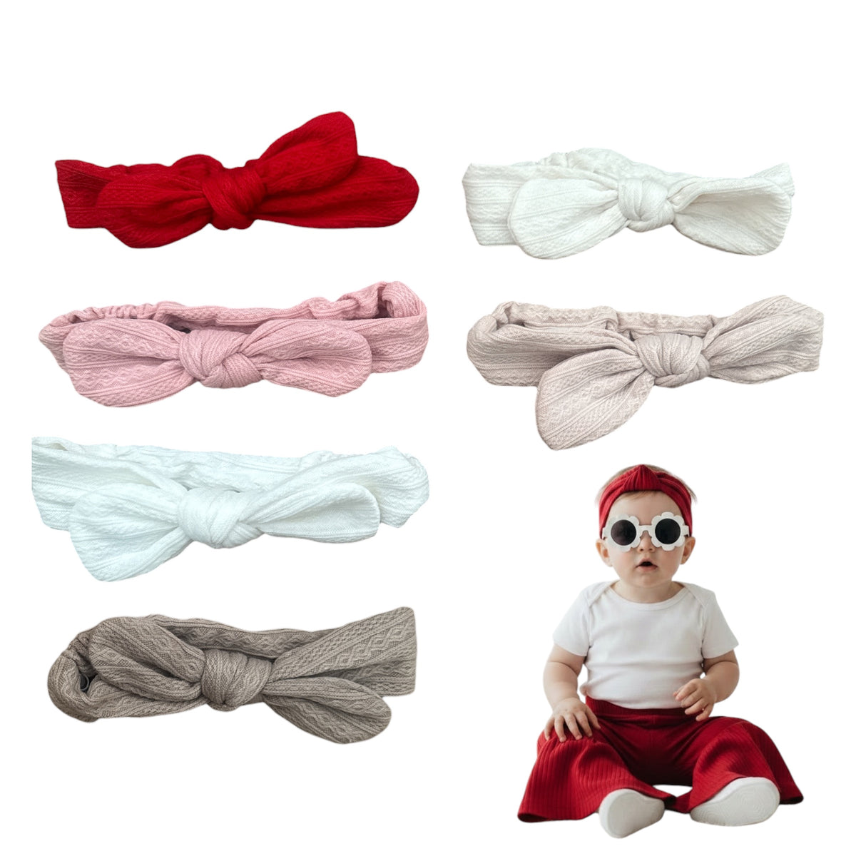6-12m Headbands 6pcs - Brand New