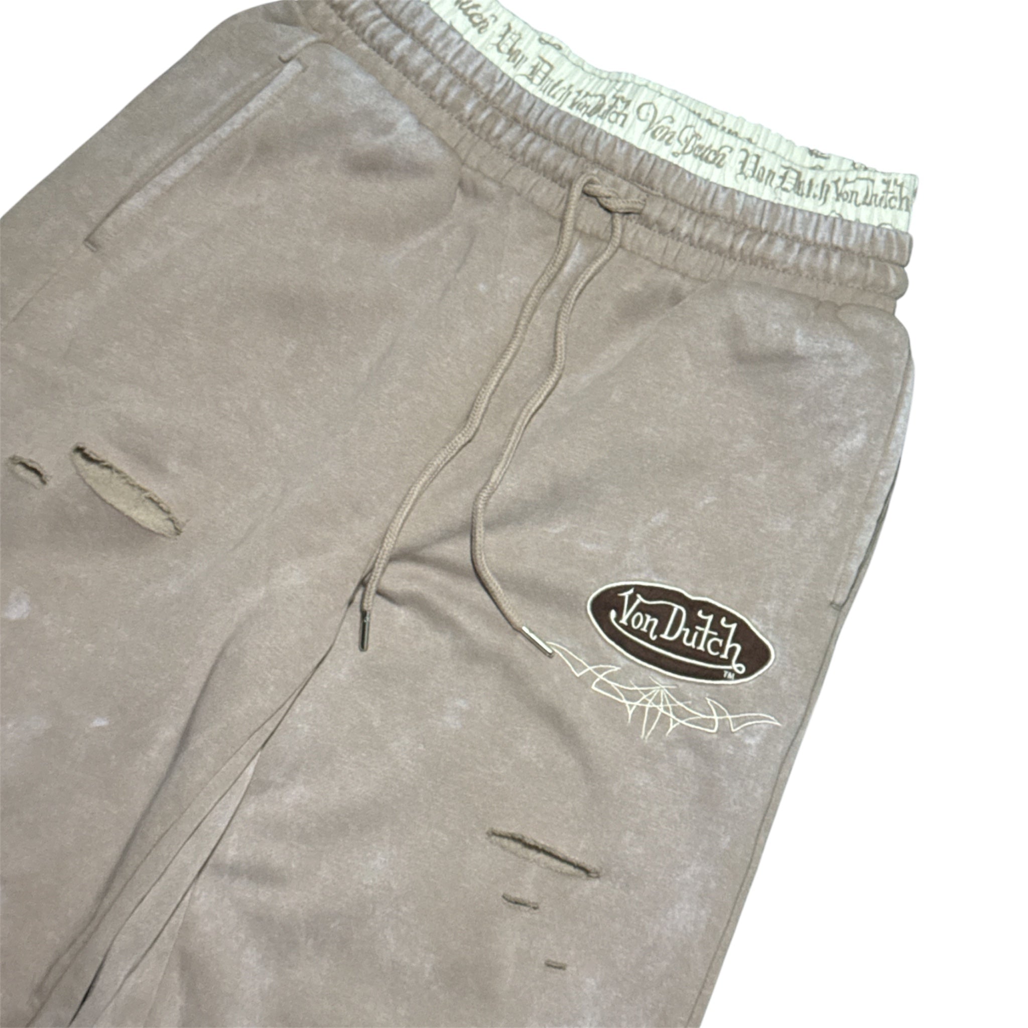 S Von Dutch Ripped Sweatpants [A-W-B1]