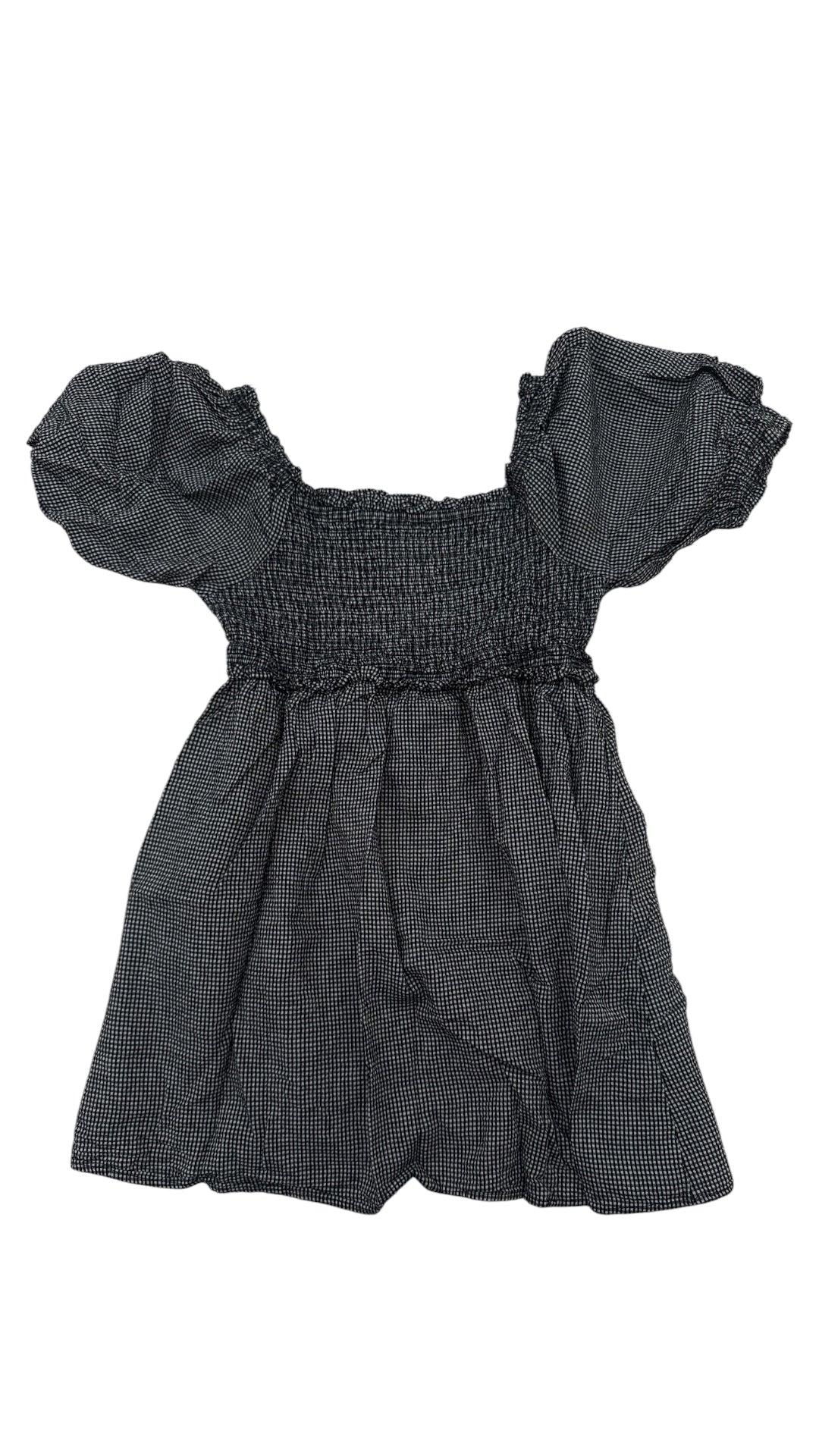 S-M Checkered Babydoll Smock Blouse [CC-G-T5]