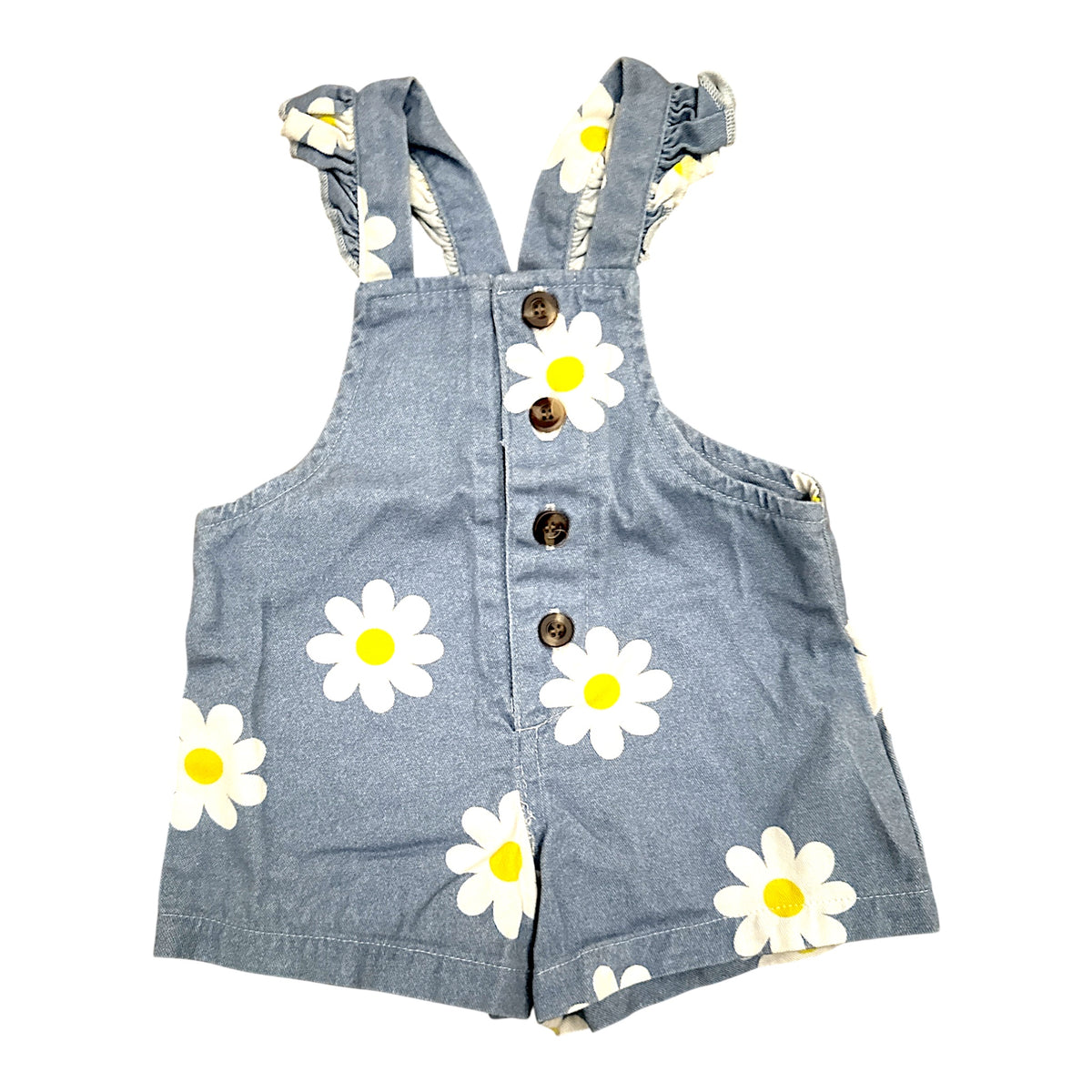 0-1m Shein Floral Denim Overall - Preloved