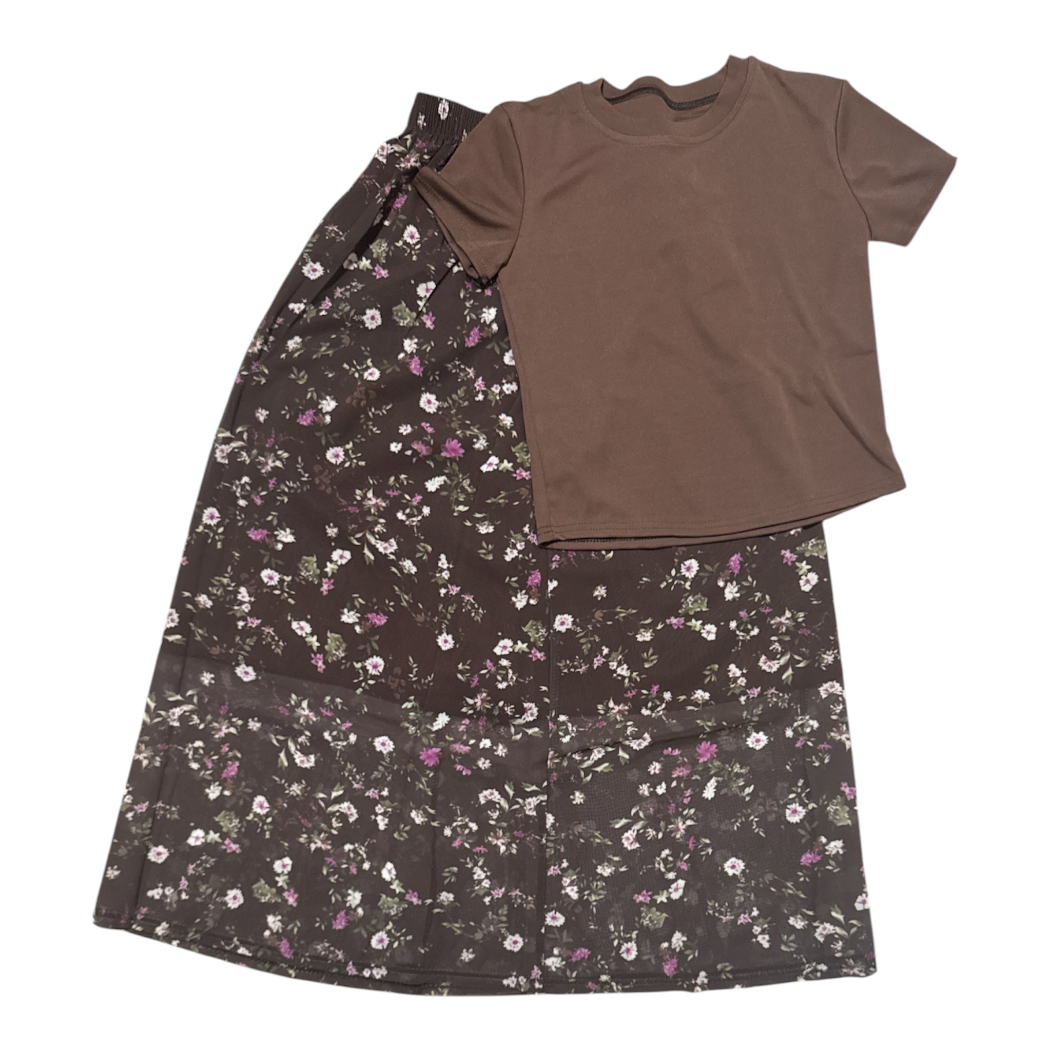 S-M Brown Floral Set [A-W-S1]