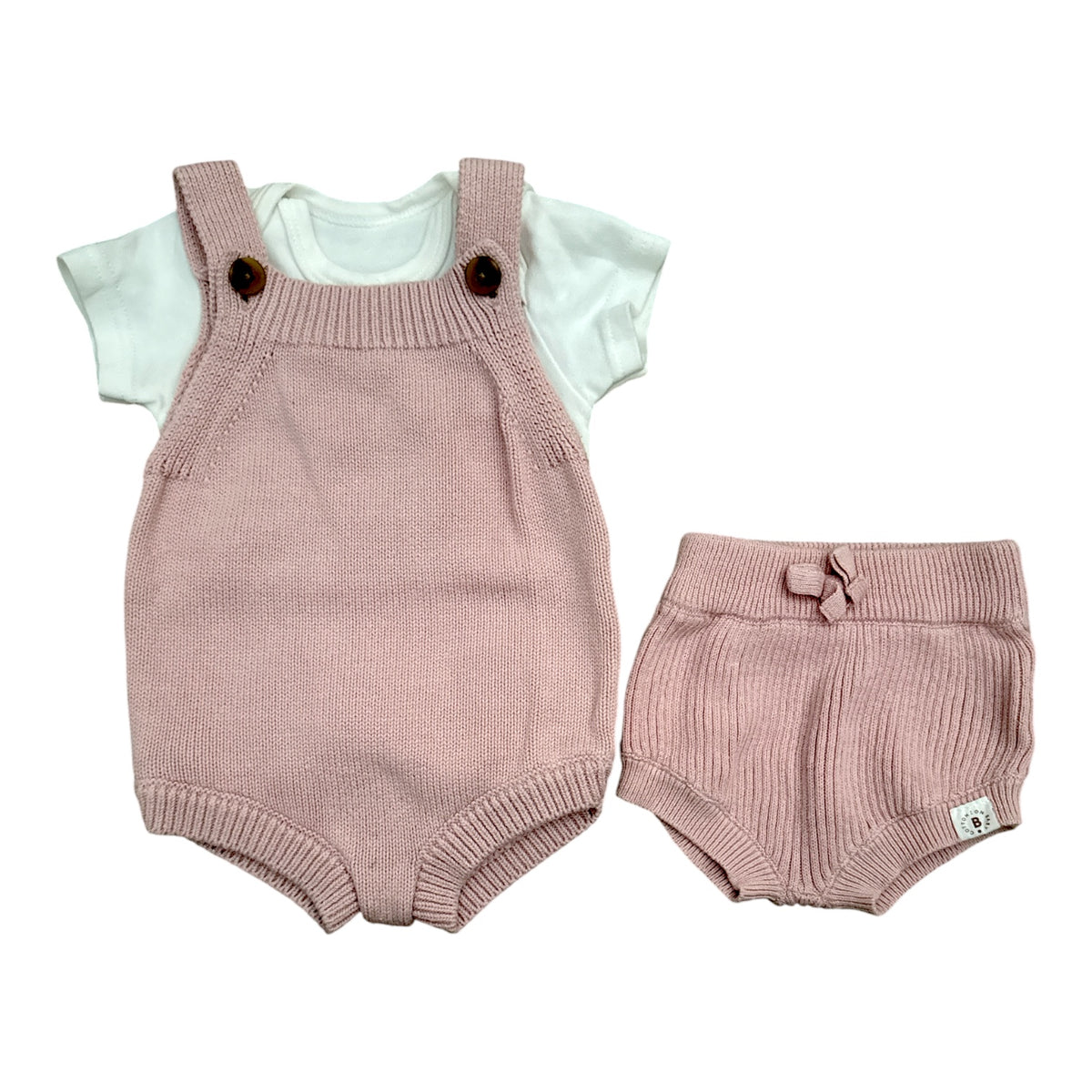 0-3m 3pcs Cotton On Baby Overall Set - Preloved