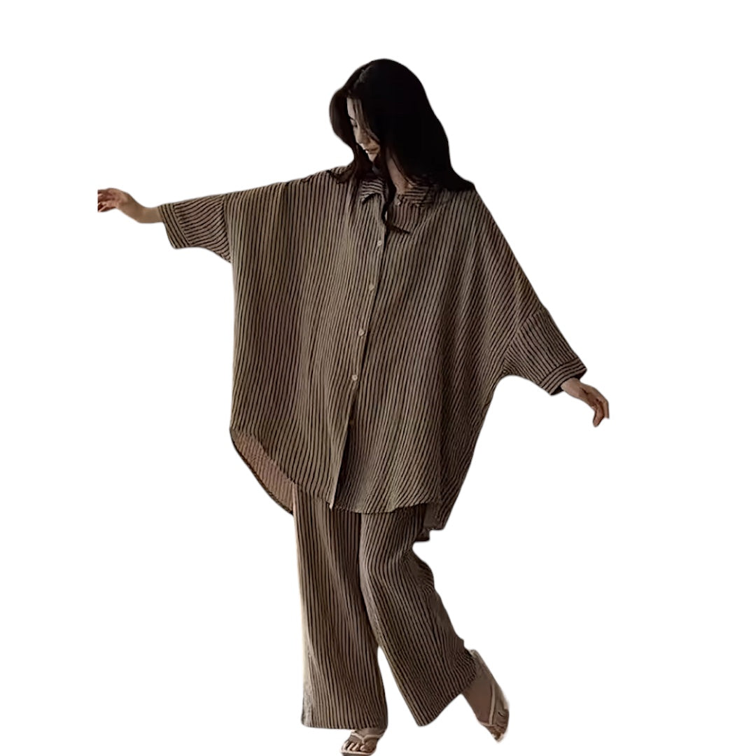 Oversized Button-down Lazy Set [A-W-S3]