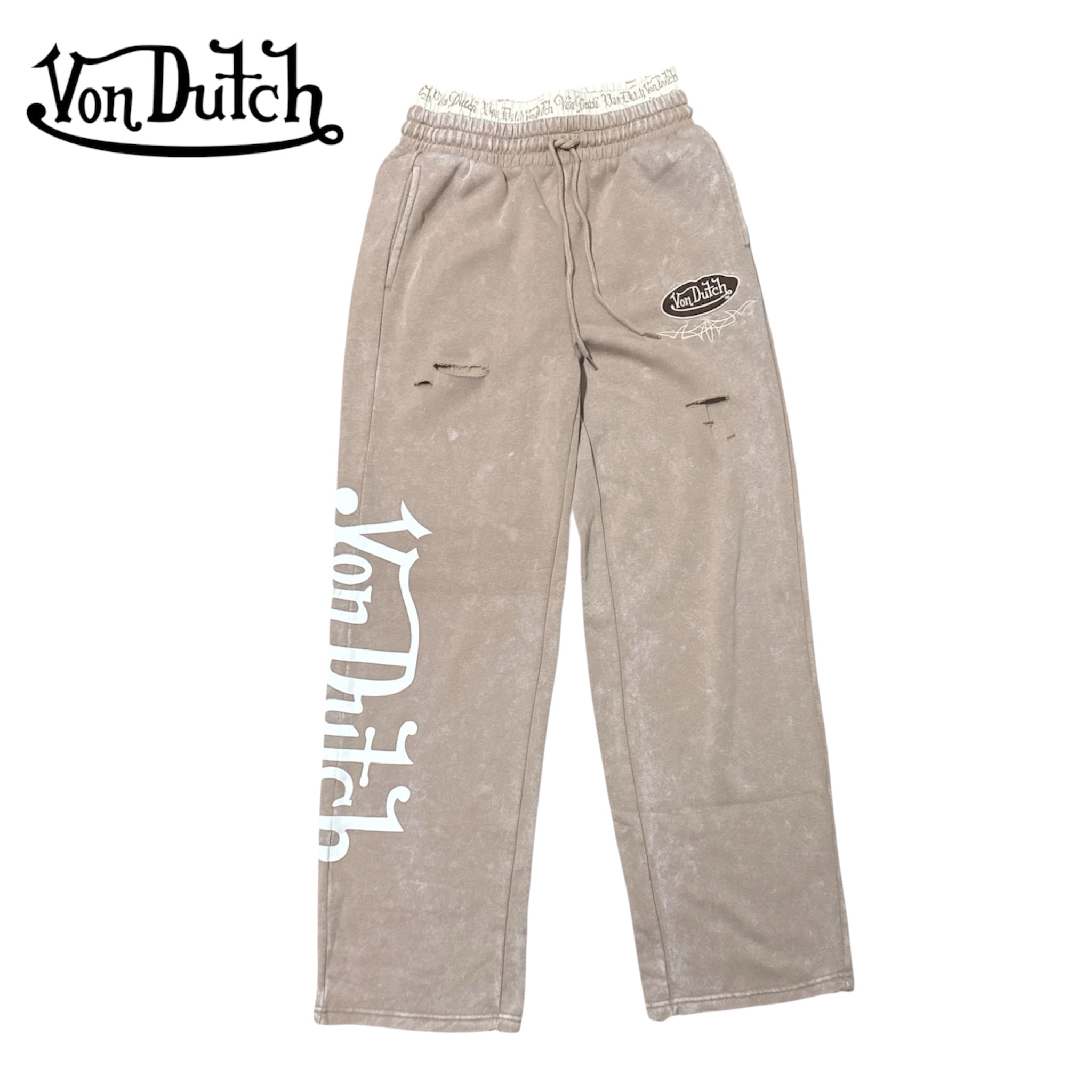S Von Dutch Ripped Sweatpants [A-W-B1]