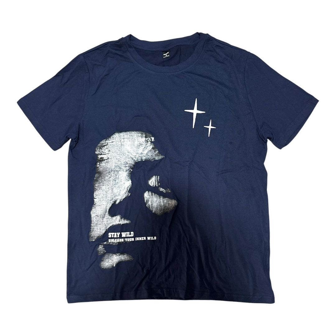Shein Abstract Face Print T-shirt [CC-P-T6]